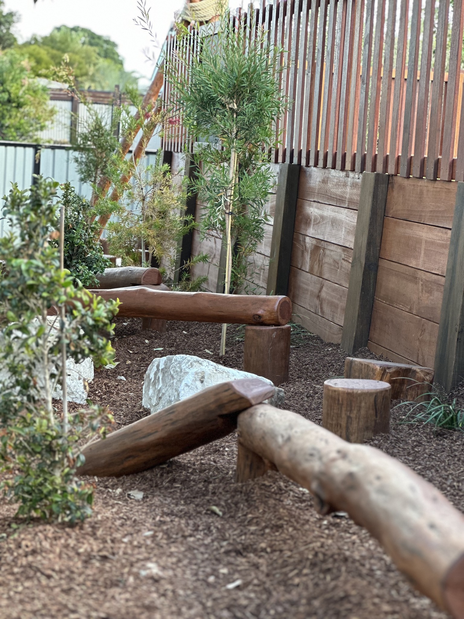 Natural outdoor play space at The Hills Montessori